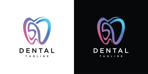letter  dental logo design .dental letter logo inspiration	
