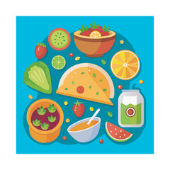 A Delicious Collection of Fresh Fruits Vegetables and Savory Dishes Showcasing Healthy Eating and Culinary Delights