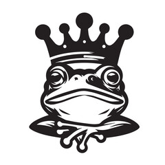 vector logo of a frog wearing a crown