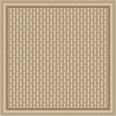Tribal Grid Pattern Ethnic Design with Intricate Motifs and Geometric Corner Accents