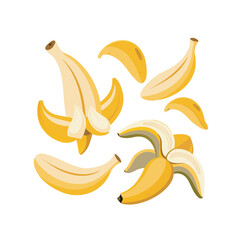 A Collection of Freshly Peeled and Unpeeled Bananas Ready for Enjoyment