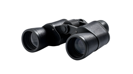 Black Binoculars, isolated on transparent background