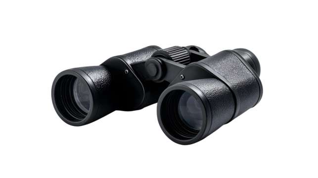 Black Binoculars, isolated on transparent background