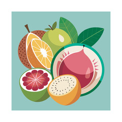 A Vibrant Assortment of Fresh Tropical Fruits Showcasing Diverse Flavors and Colors in a Delightful Composition