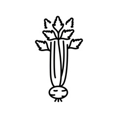 celery growing black line icon for digital and print projects. Arctic animals.