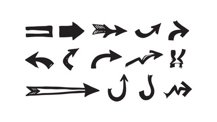 Arrow icons set, direction signs, navigation elements