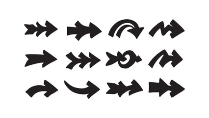 Arrow icons set, direction signs, navigation symbols