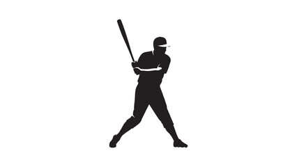 Baseball player silhouette ready stance action sport