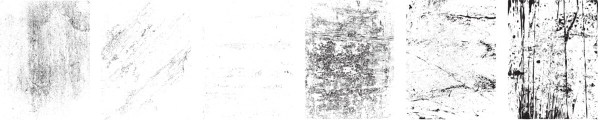 Grunge textures set. Collection of vector overlay, distress, textures .Simply Place texture over any Object to Create grunge,splattered ,dirty effect .
