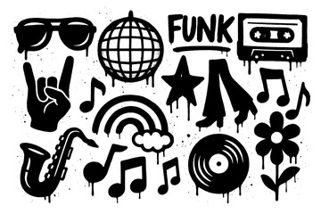 Retro Disco And Funk Icons