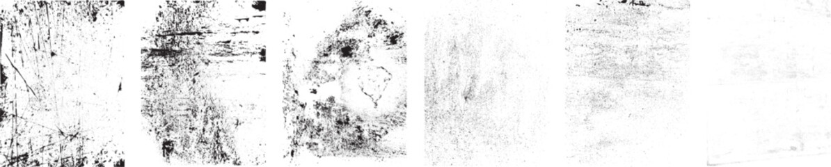 Grunge textures set. Collection of vector overlay, distress, textures .Simply Place texture over any Object to Create grunge,splattered ,dirty effect .
