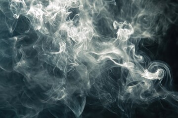 Obraz premium Misty gray smoke patterns swirling on dark backdrop for atmospheric design and creative projects