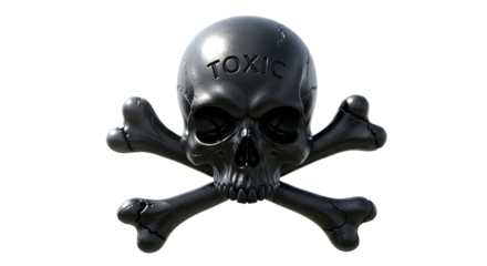 Black Skull and Crossbones with Toxic Textured Overlay 3D Render Illustration