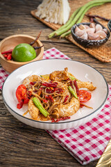 The Spicy Thai Rice Noodle Salad  or Thai Spicy Noodle Salad for Thai food and cooking concept  