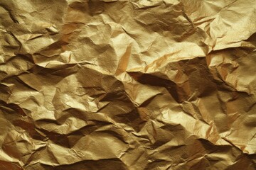 Elegant crumpled gold foil texture for luxurious designs, perfect for upscale branding, chic invitations, and exclusive marketing materials, enhancing sophistication