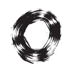 Enso circle brush stroke zen symbol minimalist monochrome