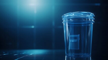 Transparent Coffee Cup on a Futuristic Background Enhancing Modern Beverage Experience and Aesthetic Appeal