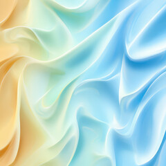 Obraz premium An abstract flowing background with smooth curves in shades of blue, yellow, and white