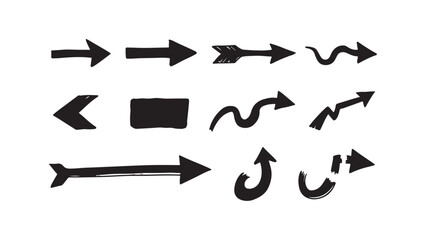 Hand-drawn arrows collection for navigation and direction