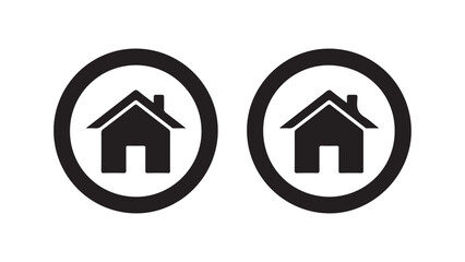 Home icon in circle, simple flat style