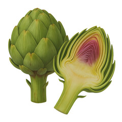 Artichoke, white isolate background