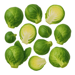 Brussels sprouts, white isolate background