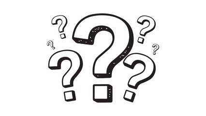 Question marks with checkboxes, inquiry concept