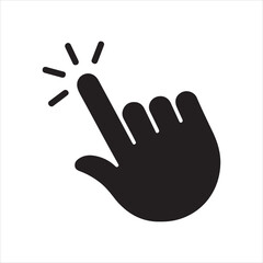 Obraz premium Click Hand Icon – Tap Gesture Symbol for Interface and Action