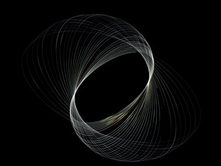 Light painting drawing trails on a black background