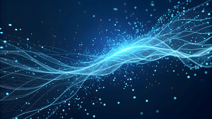 Abstract Blue Digital Wave Form with Glowing Particles and Light Streaks background new latest web ai background futuristic hud cyber security neural network data tech download ai background