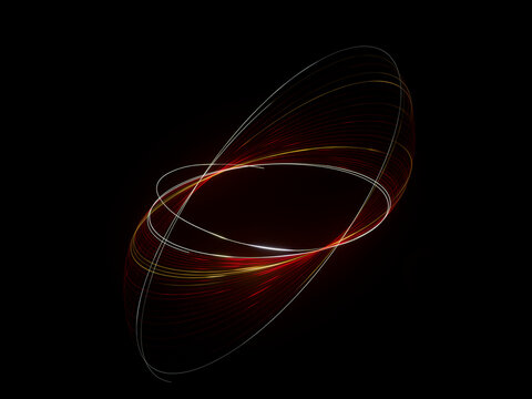 Light painting drawing trails on a black background