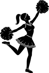 Cheerleader Silhouette with Pom-Pom: Spirit & Performance