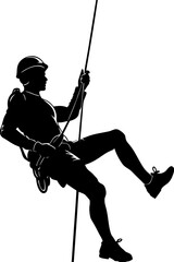 Rock Climber Silhouette: Ascending Challenge & Adventure