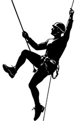 Rock Climber Silhouette: Ascending Challenge & Adventure