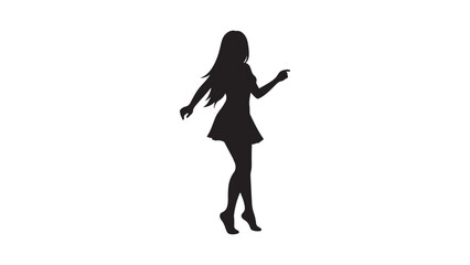 Woman silhouette posing, stylish figure, fashion outline