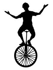 Unicyclist Silhouette: Balance & Skill Performance