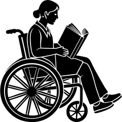 Person in Wheelchair Silhouette Reading: Accessibility & Inclusion