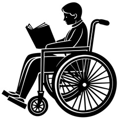 Person in Wheelchair Silhouette Reading: Accessibility & Inclusion