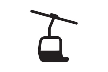 Fototapeta premium Ski Lift icon silhouette vector with white background