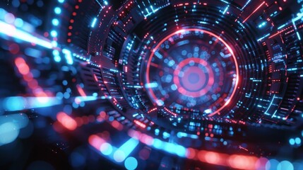 Fototapeta premium Abstract neon tunnel design