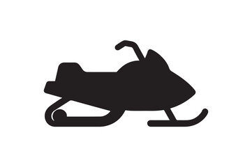 Fototapeta premium Snowmobile icon silhouette vector with white background