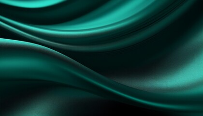 Fototapeta premium black dark teal jade emerald sea aventurine green abstract background silk satin fabric glitter shimmer color gradient line stripe wave shadow drapery curtain luxury elegant subtle blank design