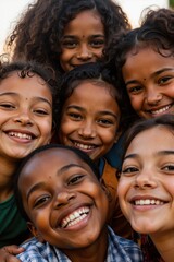 Fototapeta premium a group of children smiling for the camera