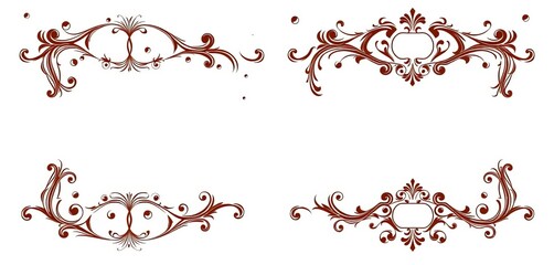Ornate vintage frames, borders, labels & monograms; calligraphic elements Retro style, isolated on white,   floral,   vintage style