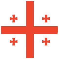 Round flag of Georgia country isolated.