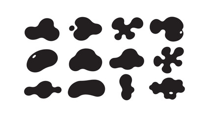Abstract blob shapes collection isolated on white