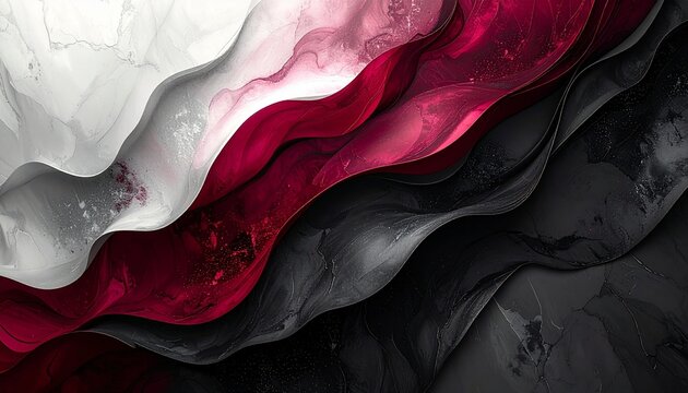 Elegant Abstract Wavy Fabric Flowing Layers of Silk and Satin Material