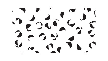 Abstract shapes scattered pattern black and white background