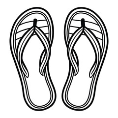 simple black two flip flops minimalist flat design vector illustration