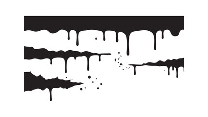 Black drips and splashes abstract element for creative projects